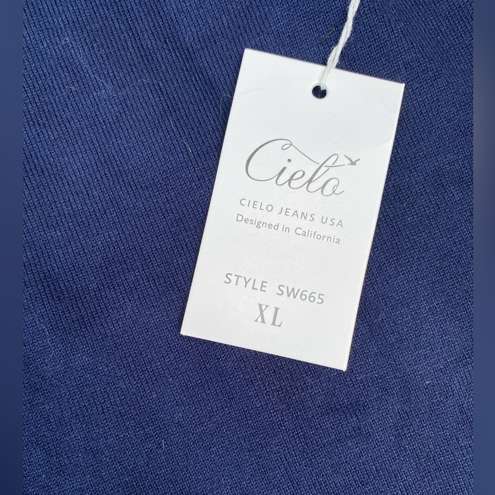 CIELO JEANS USA super soft navy blue cardigan vest size XL - Picture 3 of 5